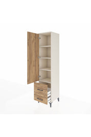 Hyperion Dolap 4 Raflı 2 Çekmeceli Tek Kapaklı 44x44x195 Aytaşı-Çam