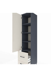 Hyperion Dolap 4 Raflı 2 Çekmeceli Tek Kapaklı 44x44x195 Antrasit-Aytaşı