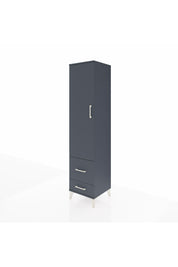 Hyperion Dolap 4 Raflı 2 Çekmeceli Tek Kapaklı 44x44x195 Antrasit-Antrasit