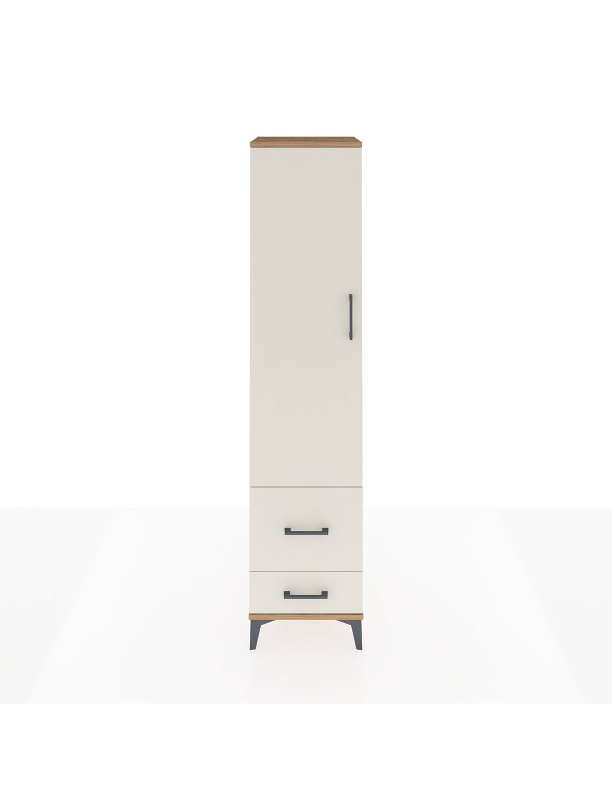 Hyperion Dolap 4 Raflı 2 Çekmeceli Tek Kapaklı 44x44x195 Çam-Aytaşı