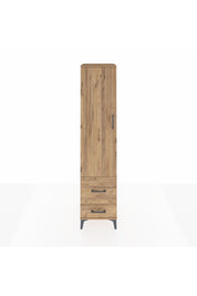 Hyperion Dolap 4 Raflı 2 Çekmeceli Tek Kapaklı 44x44x195 Çam-Çam