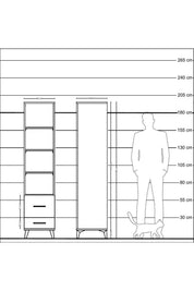 Hyperion Dolap 4 Raflı 2 Çekmeceli 44x44x195 Aytaşı-Çam