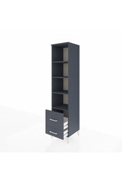 Hyperion Dolap 4 Raflı 2 Çekmeceli 44x44x195 Antrasit-Antrasit