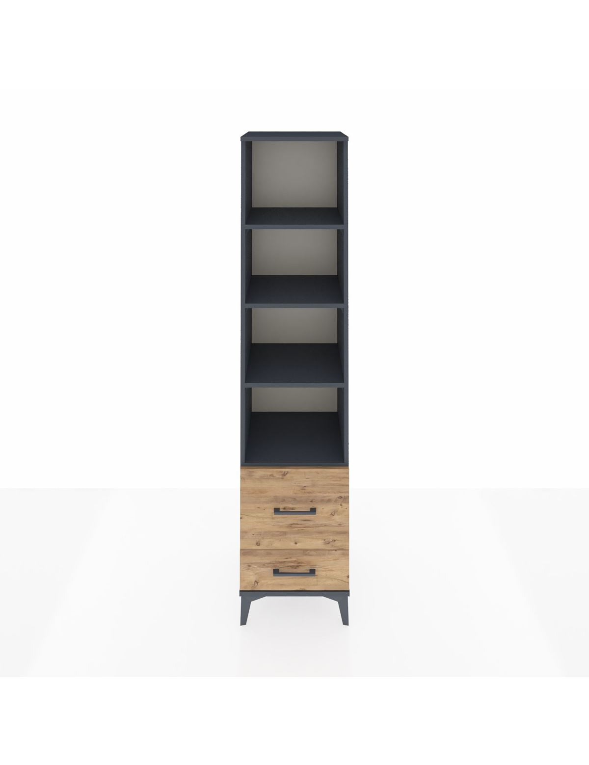 Hyperion Dolap 4 Raflı 2 Çekmeceli 44x44x195 Antrasit-Çam