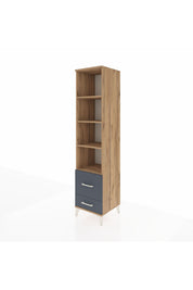 Hyperion Dolap 4 Raflı 2 Çekmeceli 44x44x195 Çam-Antrasit