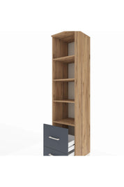 Hyperion Dolap 4 Raflı 2 Çekmeceli 44x44x195 Çam-Antrasit