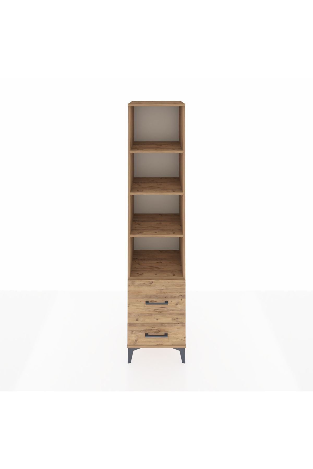 Hyperion Dolap 4 Raflı 2 Çekmeceli 44x44x195 Çam-Çam