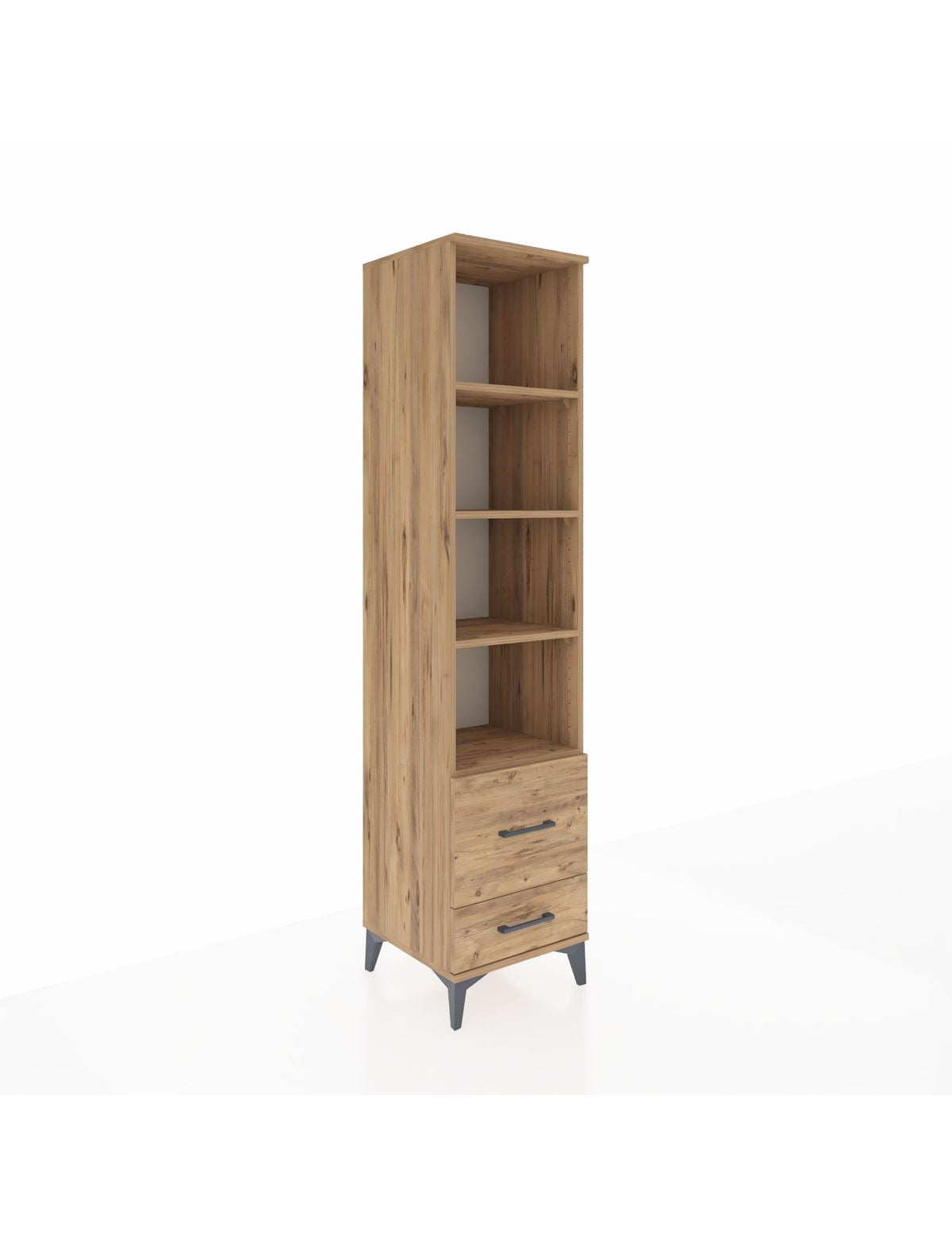 Hyperion Dolap 4 Raflı 2 Çekmeceli 44x44x195 Çam-Çam