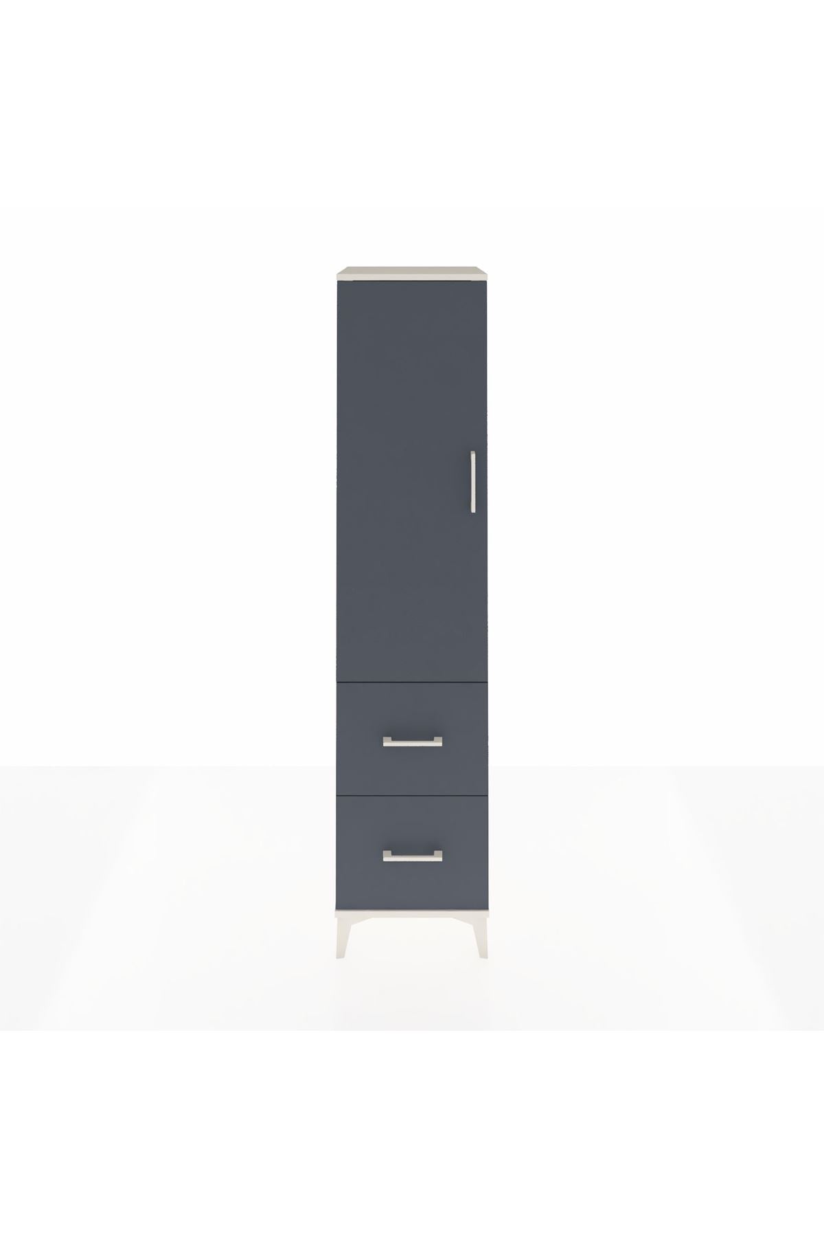 Hyperion Dolap 2 Raflı 2 Çekmeceli Tek Askılı 44x44x195 Aytaşı-Antrasit