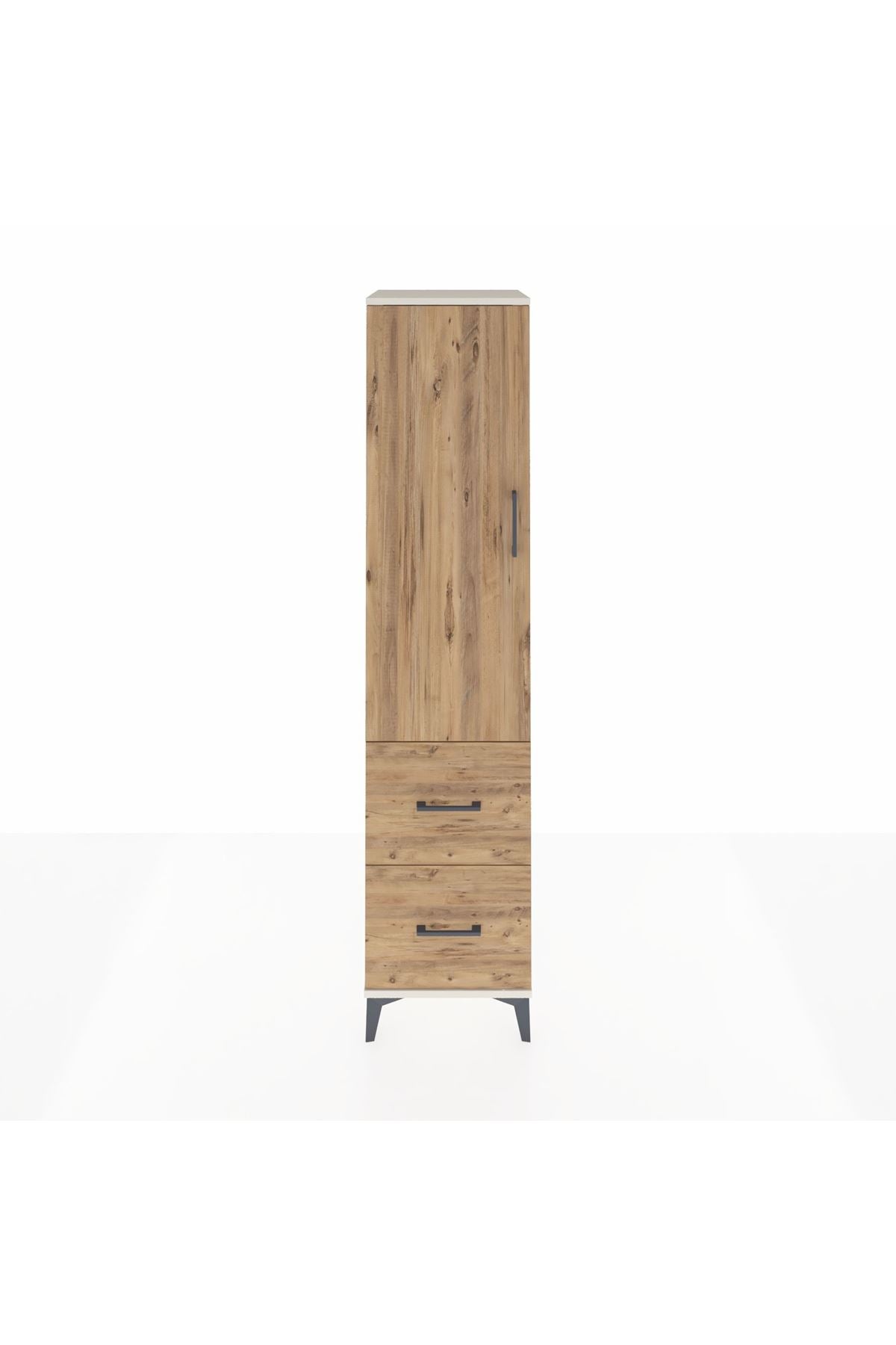 Hyperion Dolap 2 Raflı 2 Çekmeceli Tek Askılı 44x44x195 Aytaşı-Çam