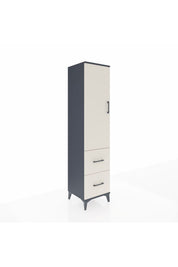 Hyperion Dolap 2 Raflı 2 Çekmeceli Tek Askılı 44x44x195 Antrasit-Aytaşı