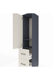 Hyperion Dolap 2 Raflı 2 Çekmeceli Tek Askılı 44x44x195 Antrasit-Aytaşı