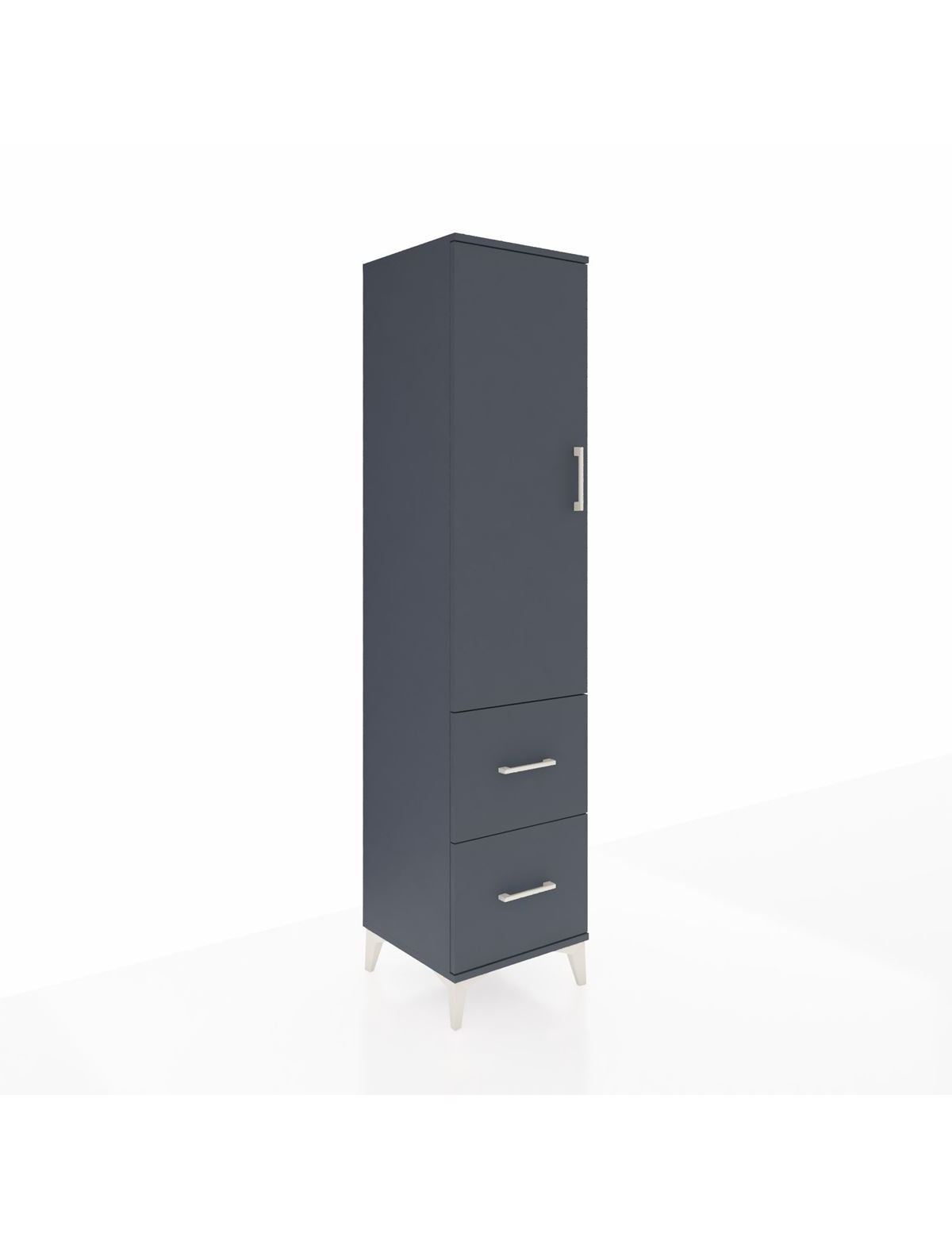 Hyperion Dolap 2 Raflı 2 Çekmeceli Tek Askılı 44x44x195 Antrasit-Antrasit