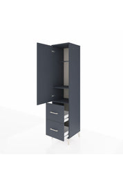 Hyperion Dolap 2 Raflı 2 Çekmeceli Tek Askılı 44x44x195 Antrasit-Antrasit