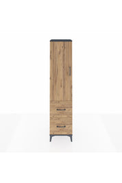 Hyperion Dolap 2 Raflı 2 Çekmeceli Tek Askılı 44x44x195 Antrasit-Çam