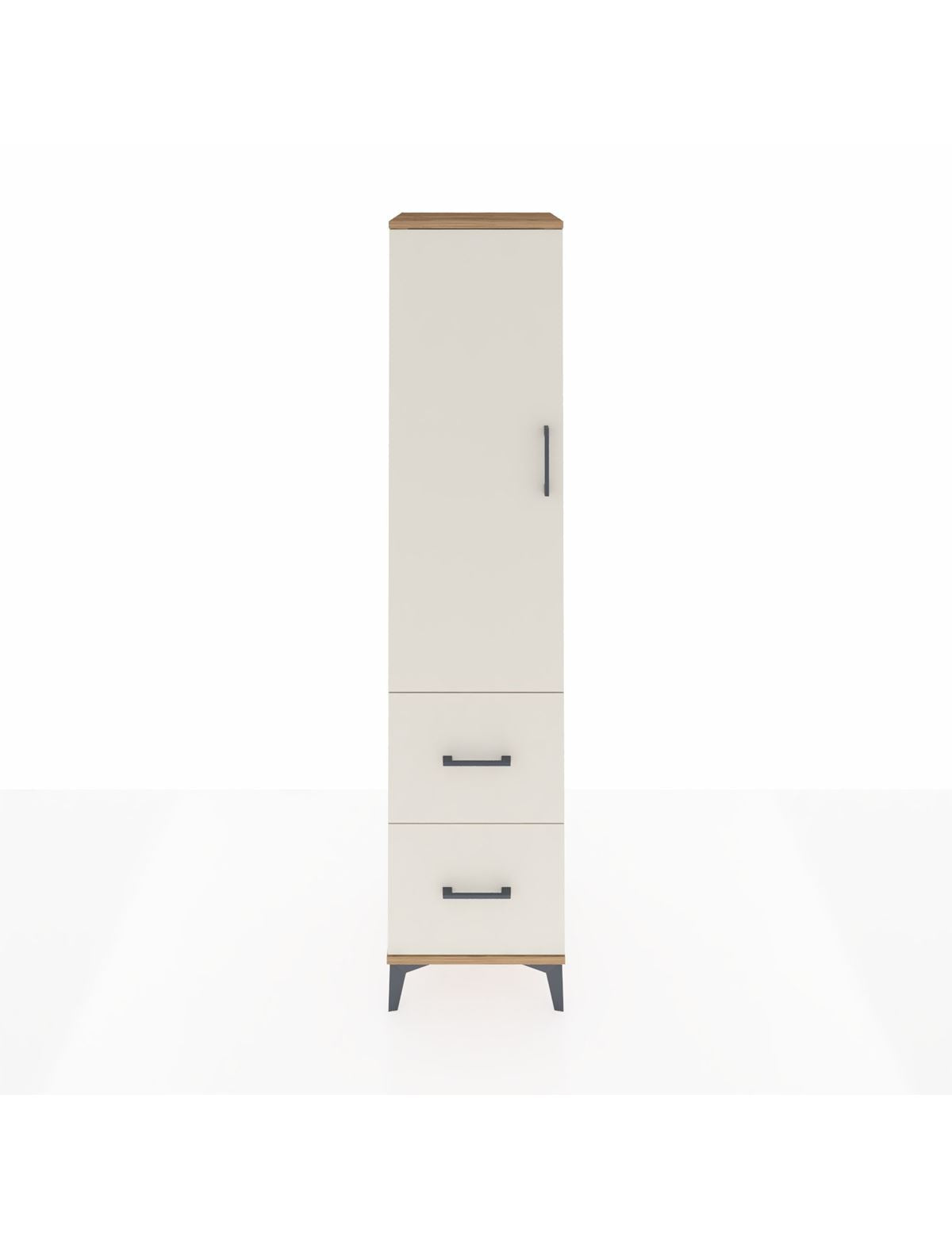 Hyperion Dolap 2 Raflı 2 Çekmeceli Tek Askılı 44x44x195 Çam-Aytaşı