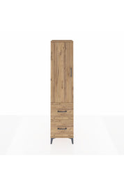 Hyperion Dolap 2 Raflı 2 Çekmeceli Tek Askılı 44x44x195 Çam-Çam