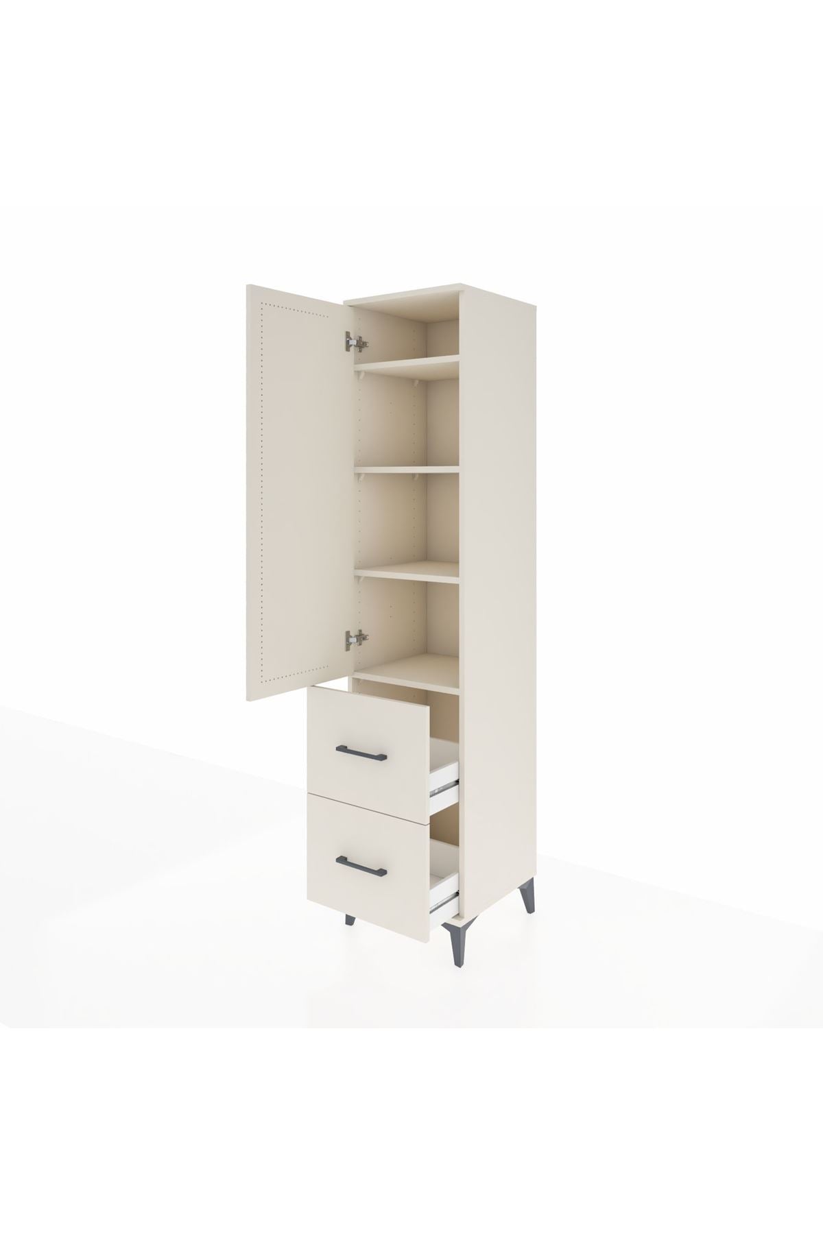 Hyperion Dolap 4 Raflı 2 Çekmeceli Tek Kapaklı 44x44x195 Aytaşı-Aytaşı