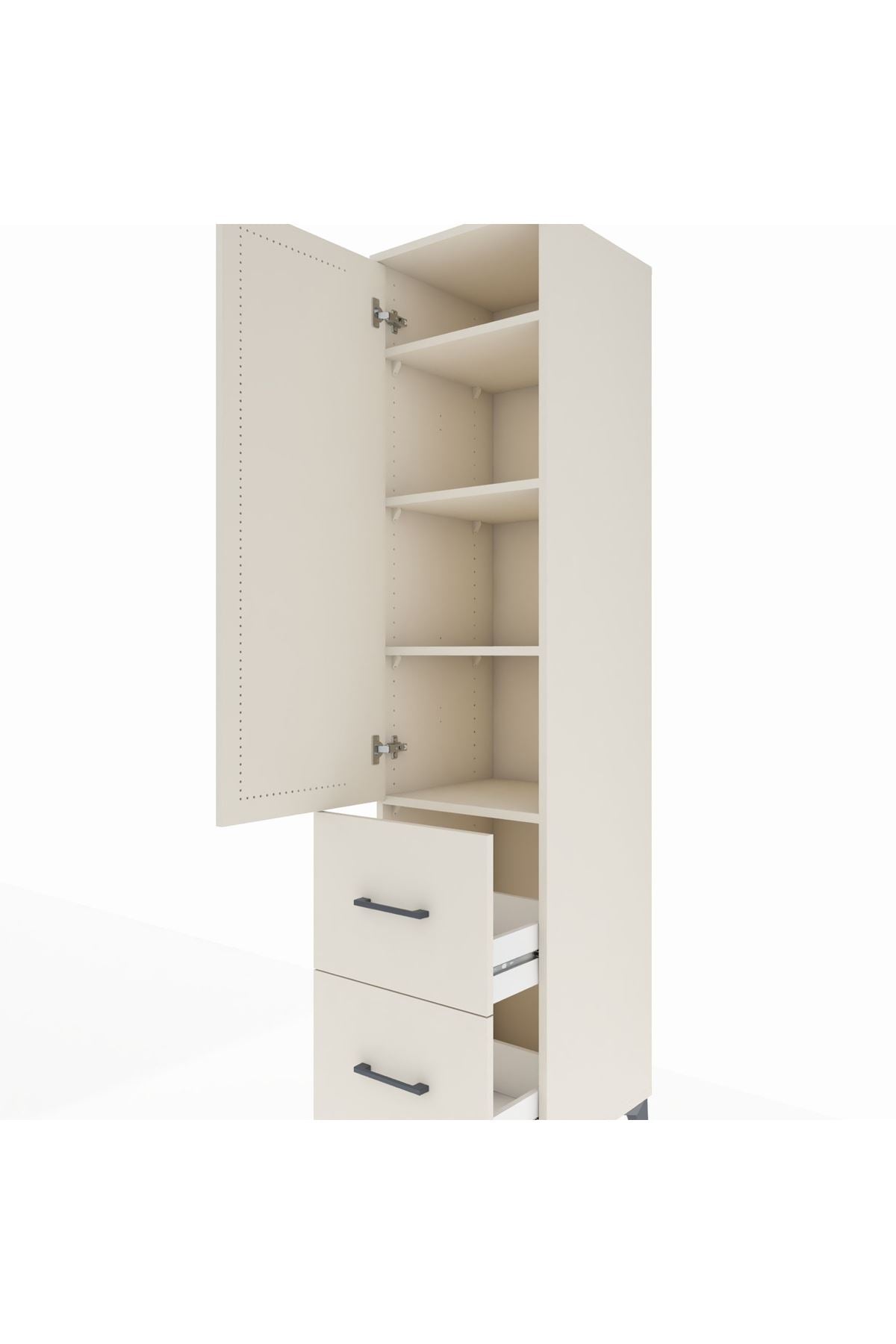 Hyperion Dolap 4 Raflı 2 Çekmeceli Tek Kapaklı 44x44x195 Aytaşı-Aytaşı