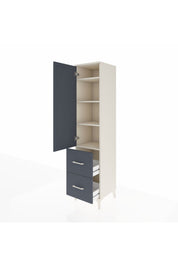 Hyperion Dolap 4 Raflı 2 Çekmeceli Tek Kapaklı 44x44x195 Aytaşı-Antrasit