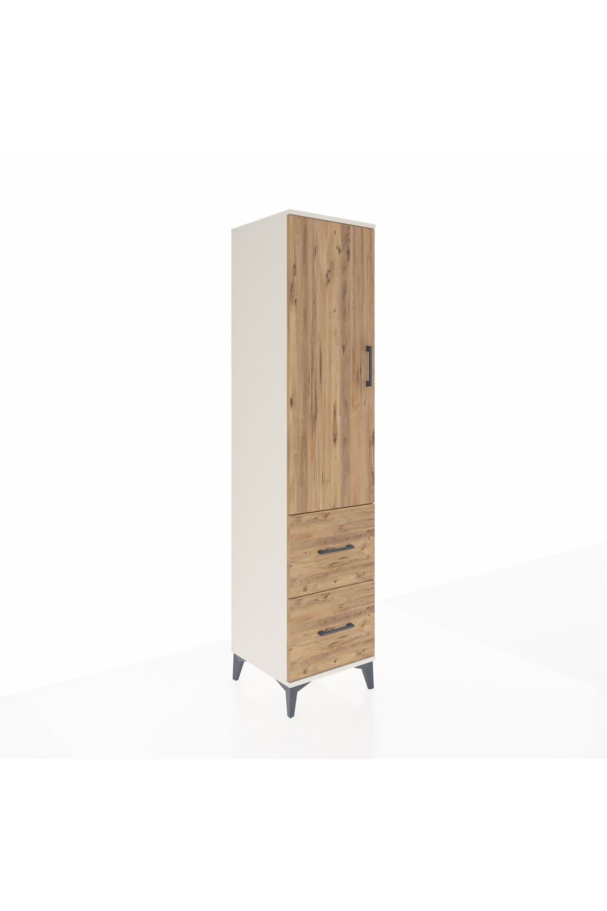 Hyperion Dolap 4 Raflı 2 Çekmeceli Tek Kapaklı 44x44x195 Aytaşı-Çam