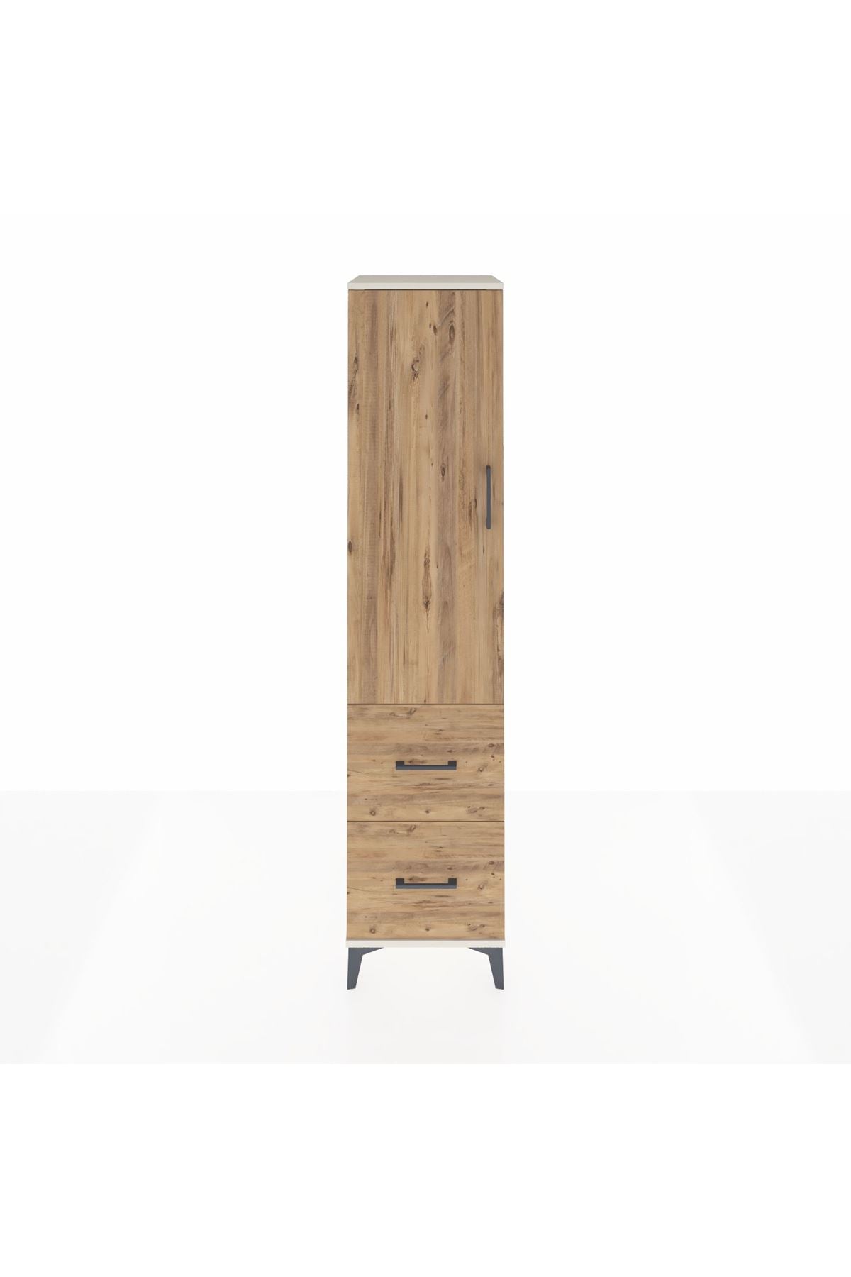 Hyperion Dolap 4 Raflı 2 Çekmeceli Tek Kapaklı 44x44x195 Aytaşı-Çam