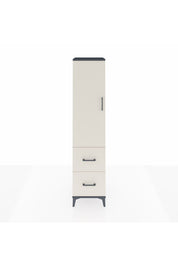 Hyperion Dolap 4 Raflı 2 Çekmeceli Tek Kapaklı 44x44x195 Antrasit-Aytaşı