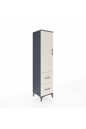 Hyperion Dolap 4 Raflı 2 Çekmeceli Tek Kapaklı 44x44x195 Antrasit-Aytaşı