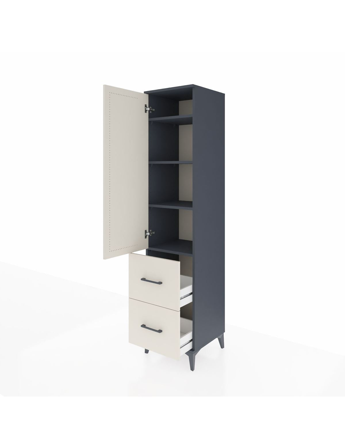 Hyperion Dolap 4 Raflı 2 Çekmeceli Tek Kapaklı 44x44x195 - S58M020V4B