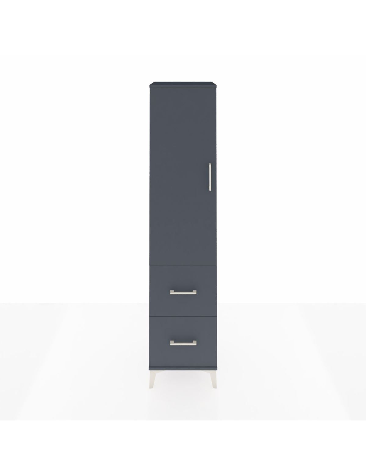 Hyperion Dolap 4 Raflı 2 Çekmeceli Tek Kapaklı 44x44x195 Antrasit-Antrasit