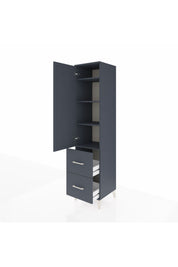 Hyperion Dolap 4 Raflı 2 Çekmeceli Tek Kapaklı 44x44x195 Antrasit-Antrasit