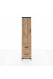 Hyperion Dolap 4 Raflı 2 Çekmeceli Tek Kapaklı 44x44x195 Antrasit-Çam