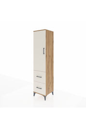 Hyperion Dolap 4 Raflı 2 Çekmeceli Tek Kapaklı 44x44x195 Çam-Aytaşı