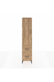 Hyperion Dolap 4 Raflı 2 Çekmeceli Tek Kapaklı 44x44x195 Çam-Çam