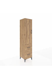 Hyperion Dolap 4 Raflı 2 Çekmeceli Tek Kapaklı 44x44x195 Çam-Çam