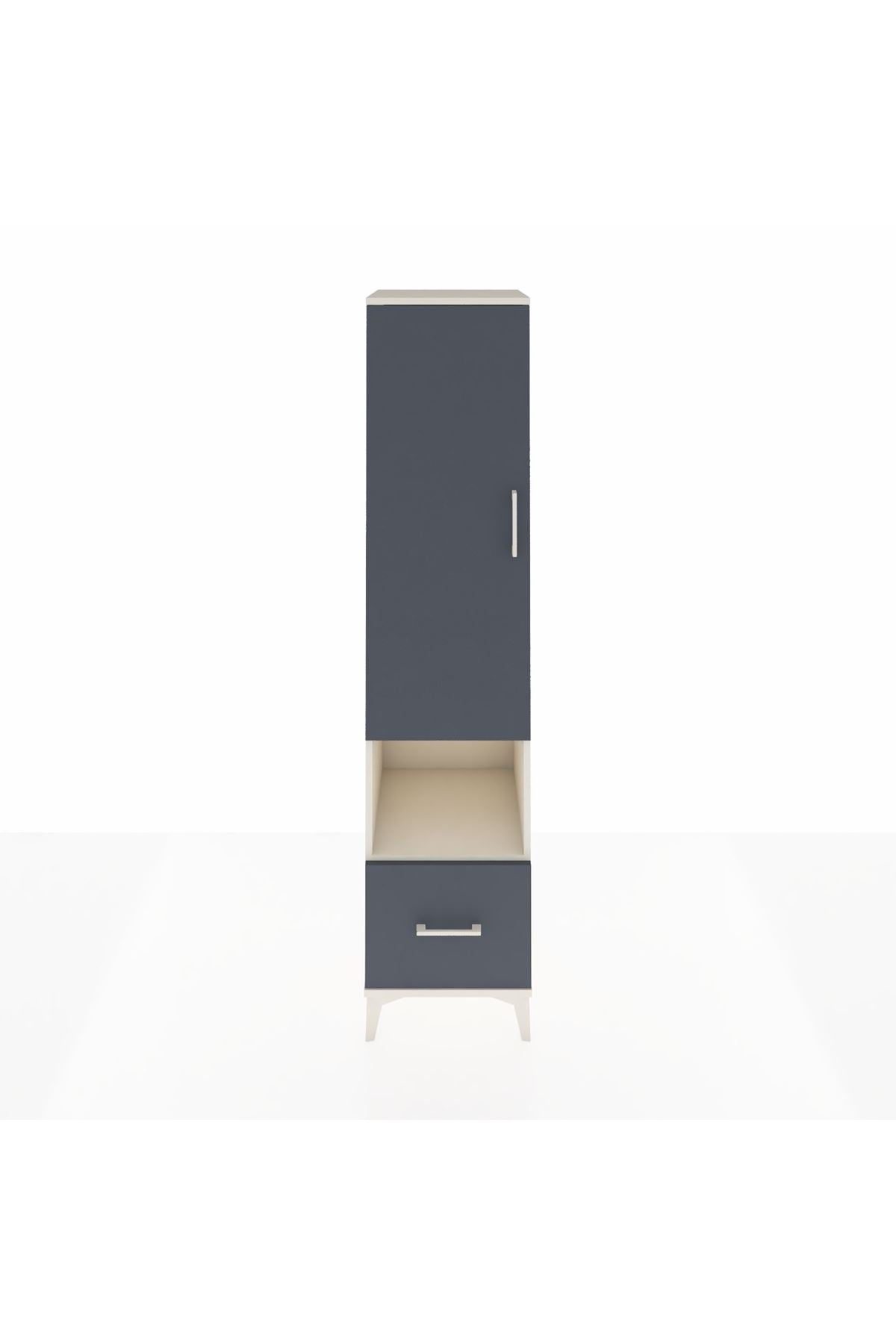 Hyperion Dolap 3 Raflı Tek Çekmeceli Tek Askılı 44x44x195 Aytaşı-Antrasit