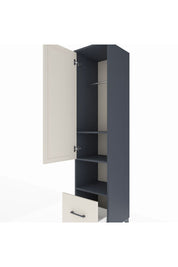 Hyperion Dolap 3 Raflı Tek Çekmeceli Tek Askılı 44x44x195 Antrasit-Aytaşı