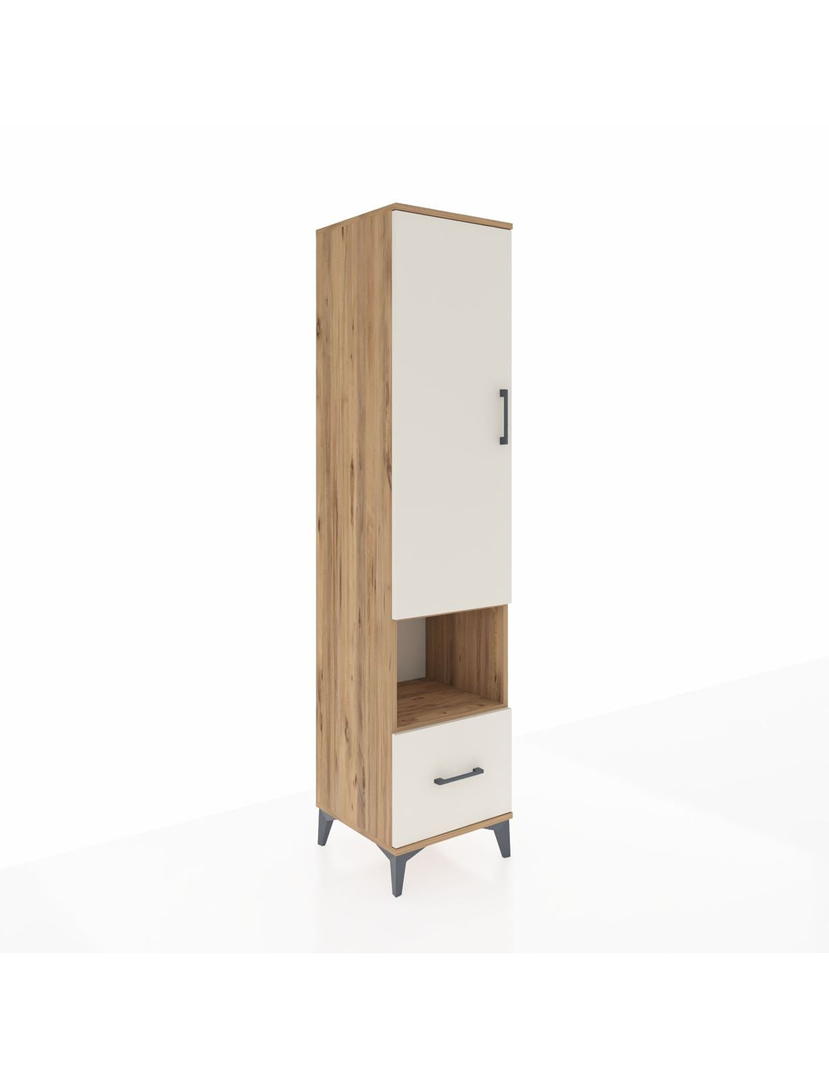 Hyperion Dolap 3 Raflı Tek Çekmeceli Tek Askılı 44x44x195 Çam-Aytaşı