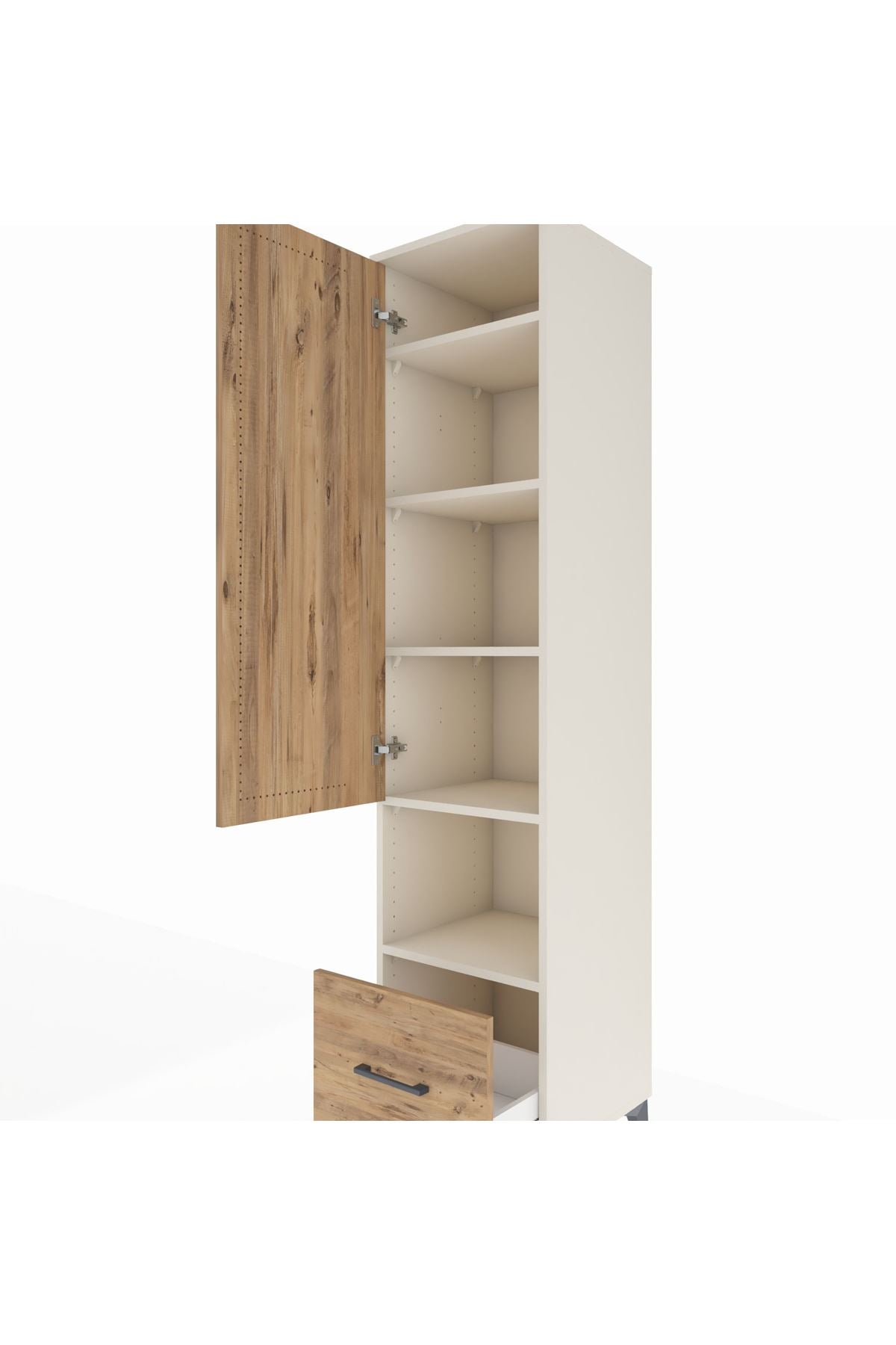 Hyperion Dolap 5 Raflı Tek Çekmeceli Tek Kapaklı 44x44x195 Aytaşı-Çam