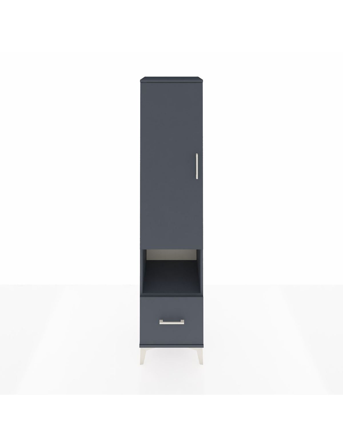 Hyperion Dolap 5 Raflı Tek Çekmeceli Tek Kapaklı 44x44x195 Antrasit-Antrasit