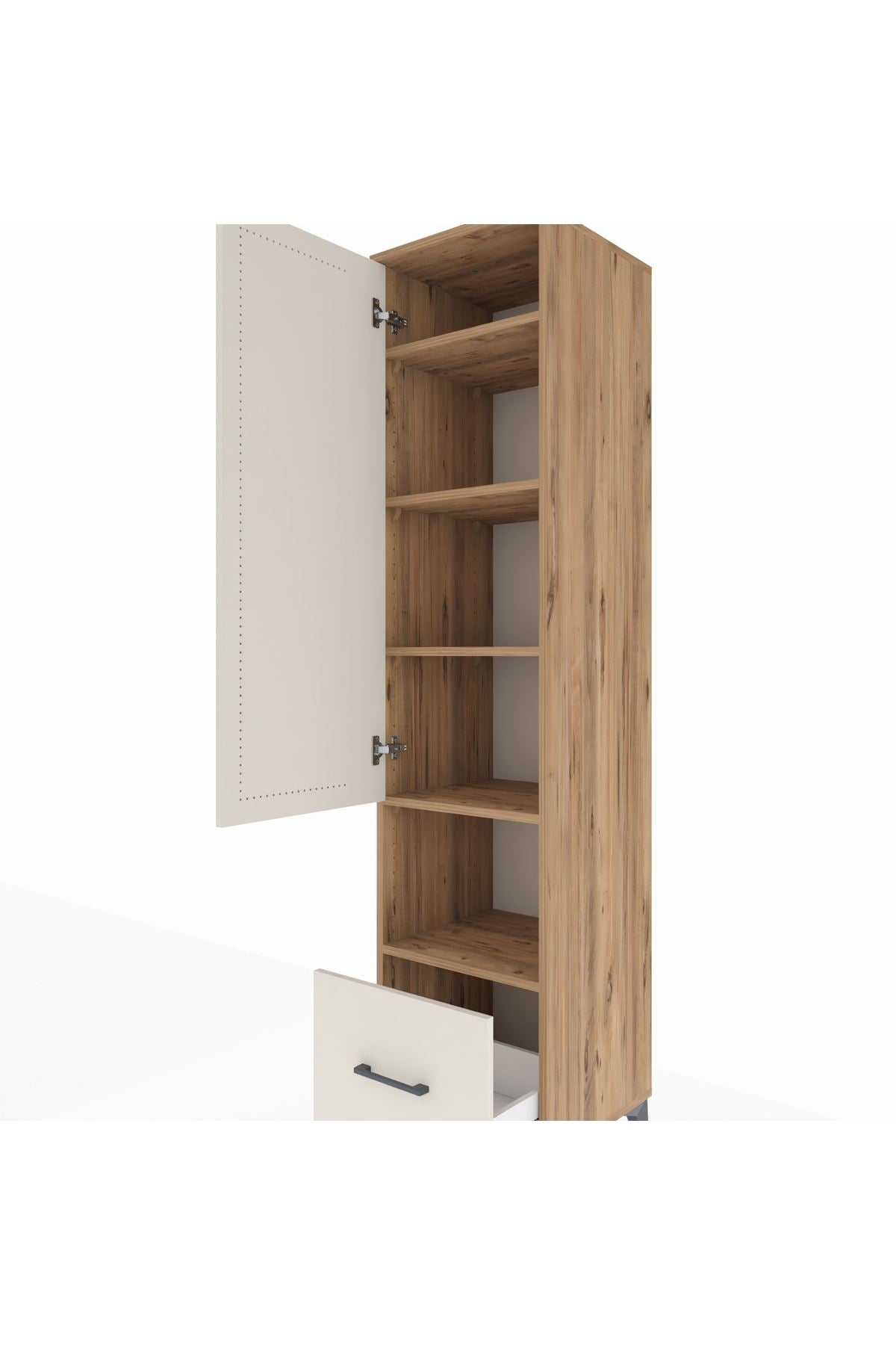 Hyperion Dolap 5 Raflı Tek Çekmeceli Tek Kapaklı 44x44x195 Çam-Aytaşı