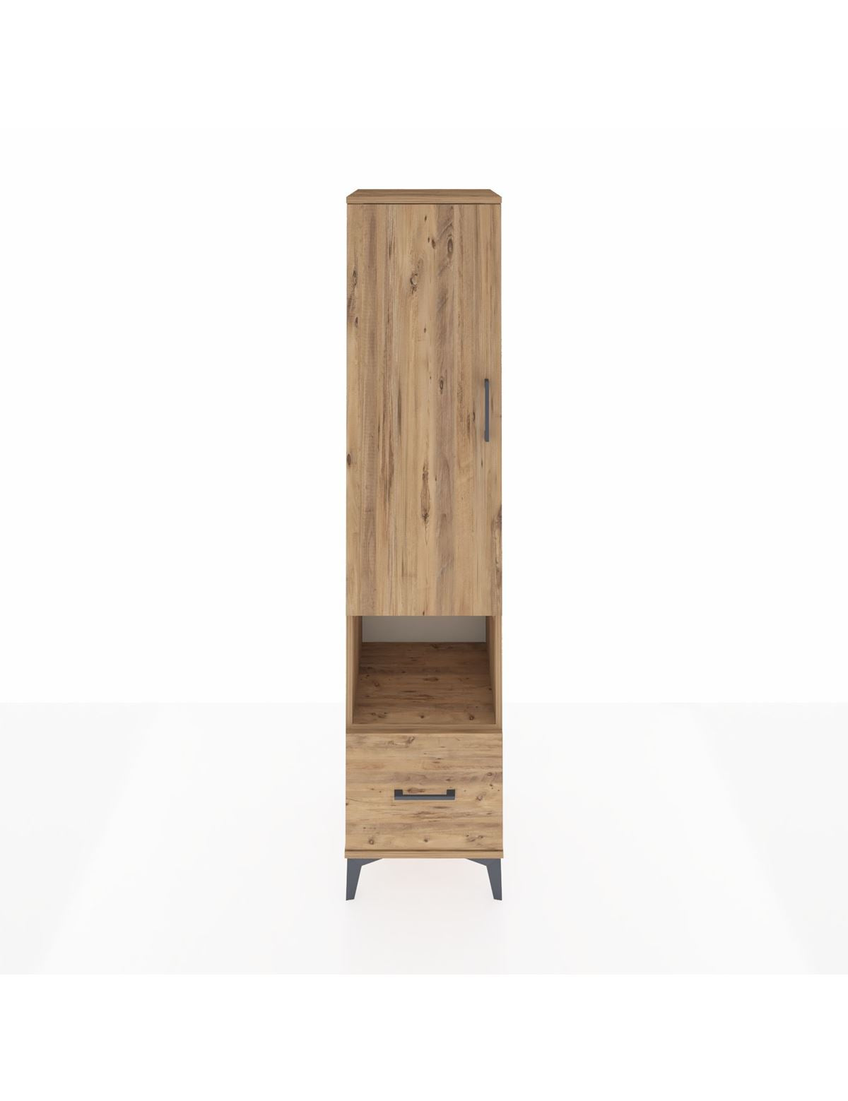 Hyperion Dolap 5 Raflı Tek Çekmeceli Tek Kapaklı 44x44x195 Çam-Çam