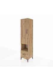 Hyperion Dolap 5 Raflı Tek Çekmeceli Tek Kapaklı 44x44x195 Çam-Çam