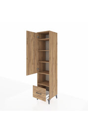 Hyperion Dolap 5 Raflı Tek Çekmeceli Tek Kapaklı 44x44x195 Çam-Çam