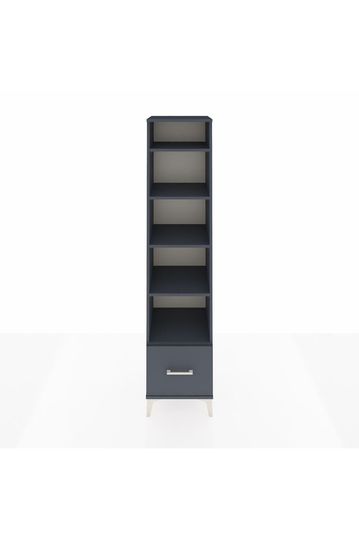 Hyperion Dolap 5 Raflı Tek Çekmeceli 44x44x195 Antrasit-Antrasit