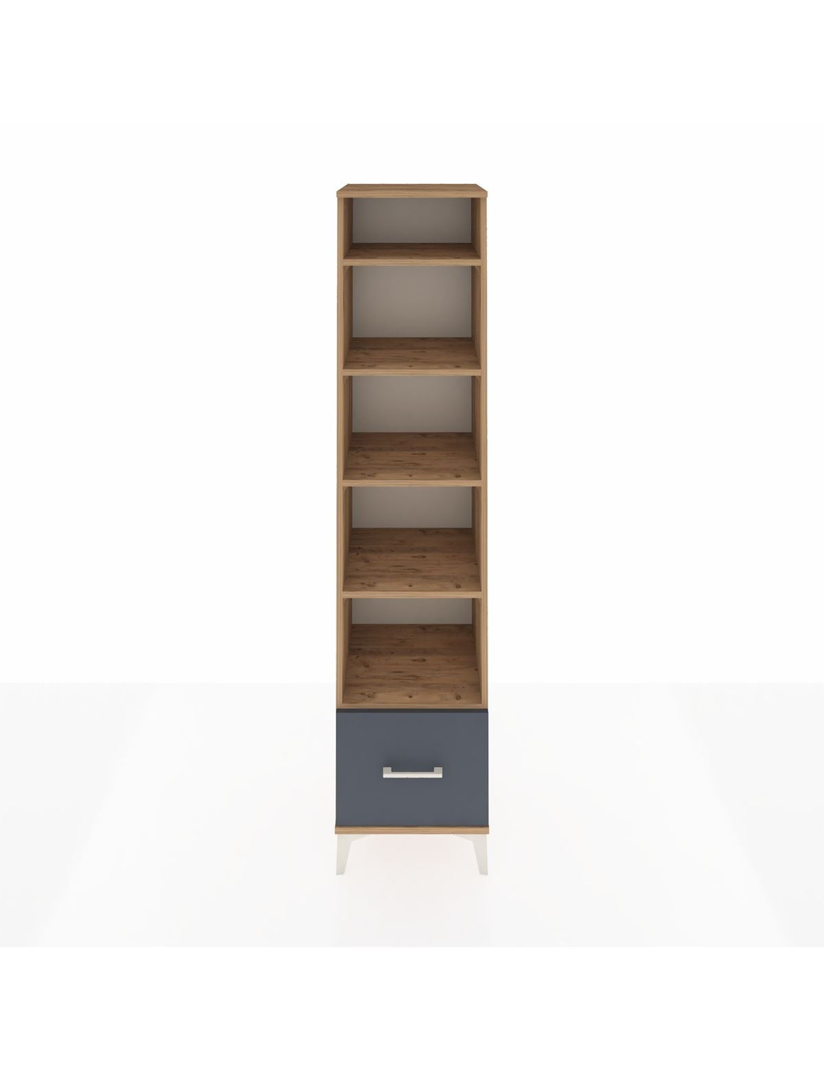 Hyperion Dolap 5 Raflı Tek Çekmeceli 44x44x195 Çam-Antrasit