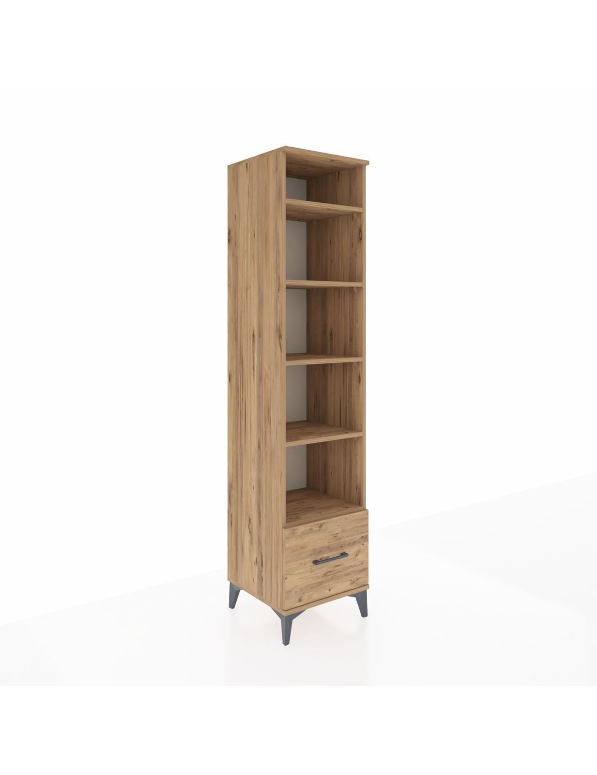 Hyperion Dolap 5 Raflı Tek Çekmeceli 44x44x195 Çam-Çam