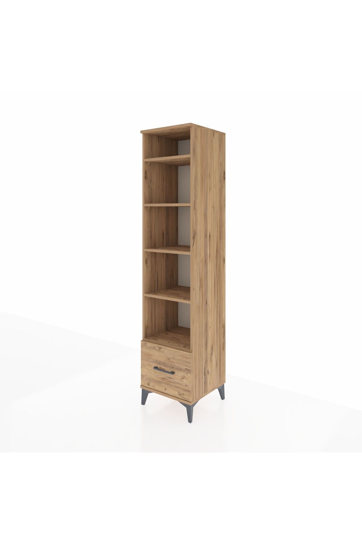 Hyperion Dolap 5 Raflı Tek Çekmeceli 44x44x195 Çam-Çam