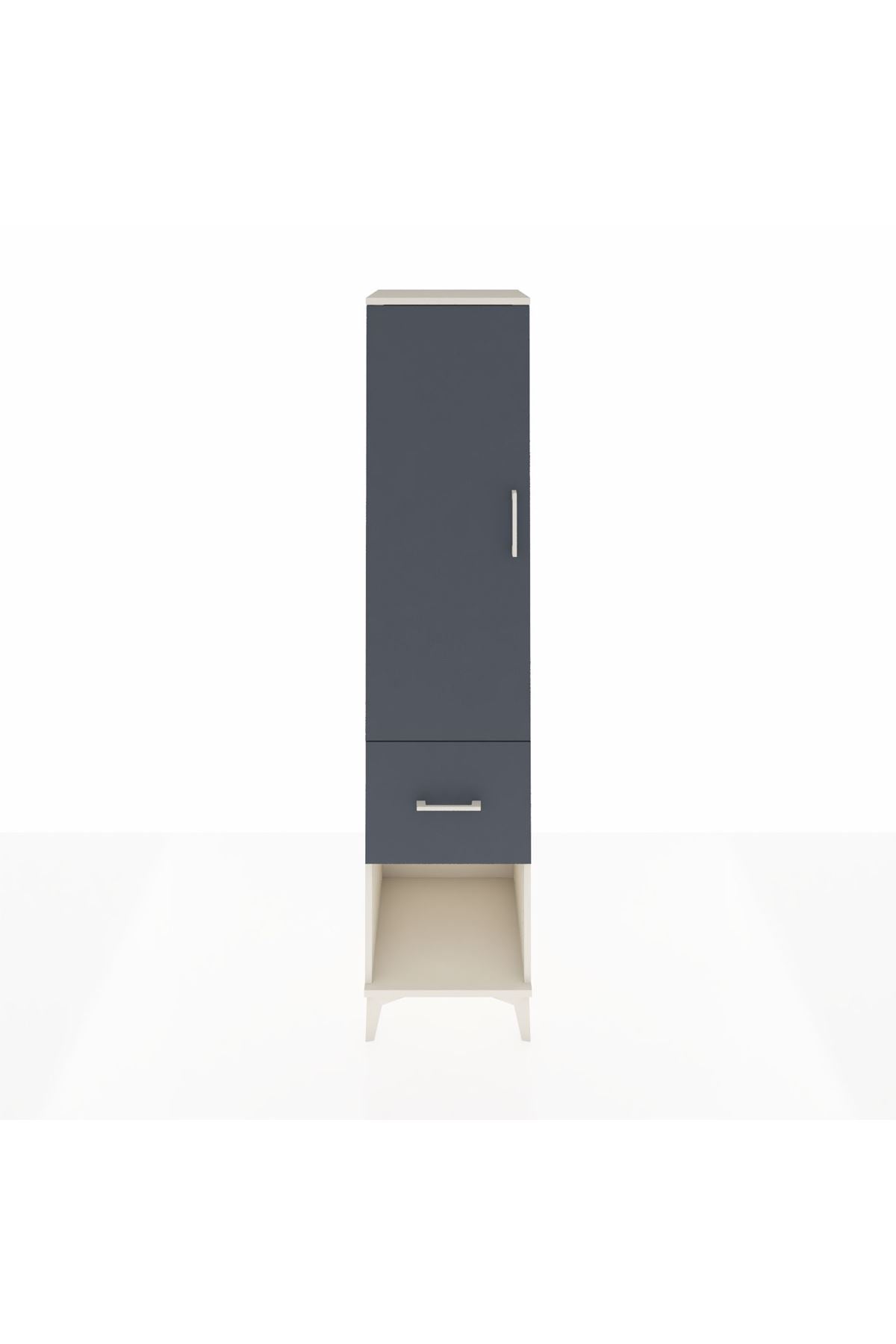 Hyperion Dolap 2 Raflı Tek Çekmeceli Tek Askılı 44x44x195 Aytaşı-Antrasit