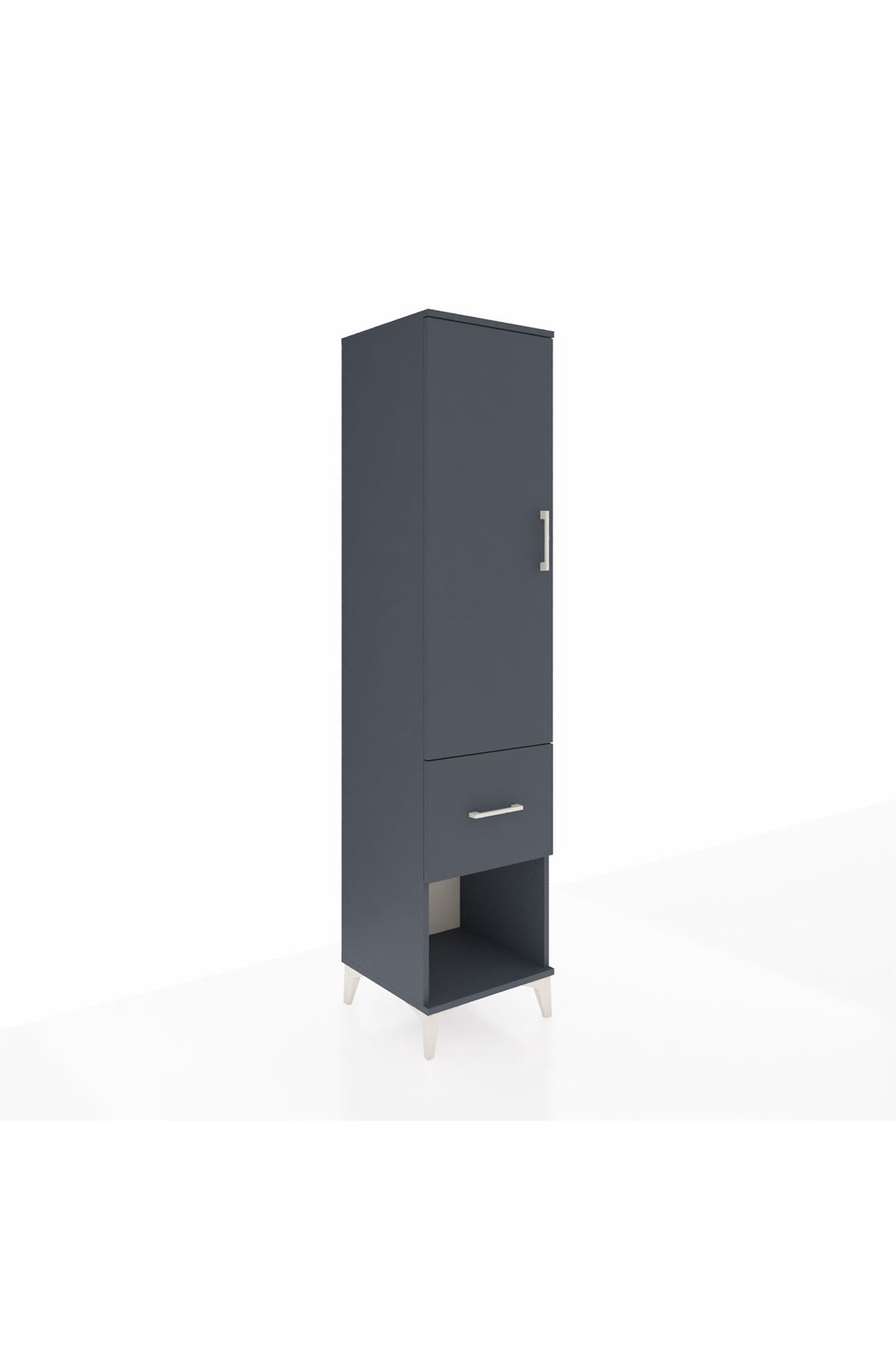 Hyperion Dolap 2 Raflı Tek Çekmeceli Tek Askılı 44x44x195 Antrasit-Antrasit